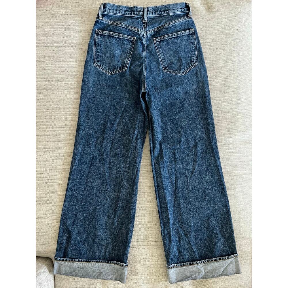 AGOLDE Dame High Rise Wide Leg Size 26 Control Jeans Cuffed Rigid Denim - Picture 4 of 8